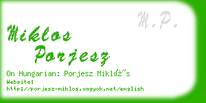 miklos porjesz business card